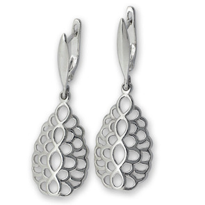 Сребърни обеци без камъни 133027