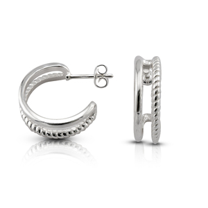 Сребърни обеци без камъни 136418